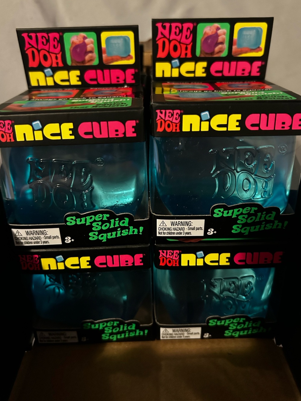 New in Box Schylling Needoh Nice Cube Squishy Toy Teal Blue 100% Authentic